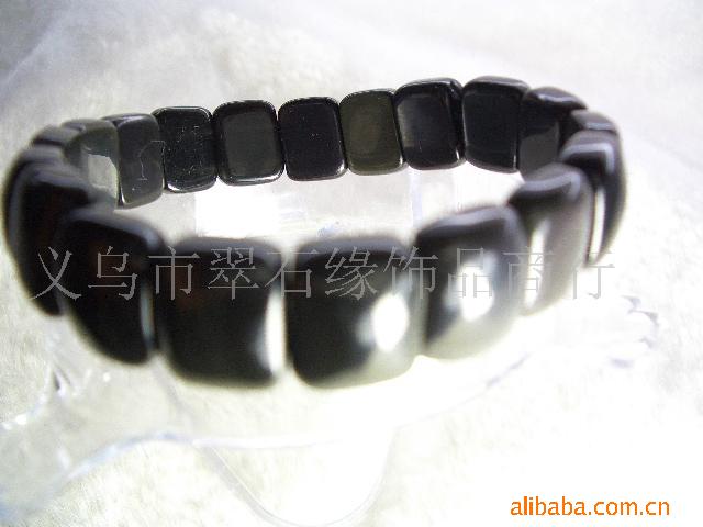 供应天然黑曜石手排
