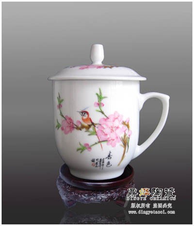 供应景德镇陶瓷工厂生产陶瓷茶杯 促销广告礼品茶杯 周年纪念茶杯