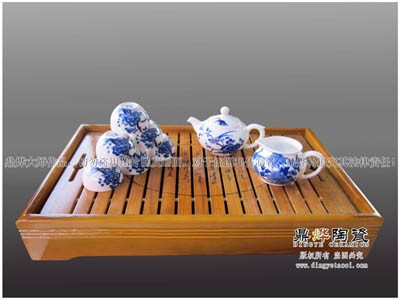 供应高档功夫茶具 手绘茶具套装 青花瓷 景德镇瓷器