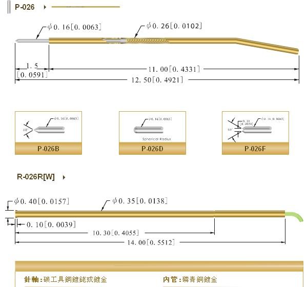 中国探针CCP测试针P-026