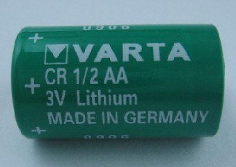 供应德国VARTA锂錳电池 CR1/2AA 3V