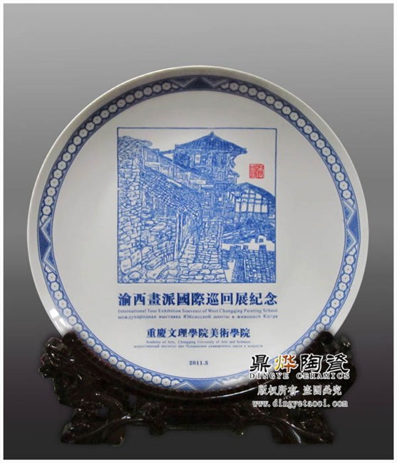 供应景德镇陶瓷厂家专业生产制作陶瓷纪念盘 旅游纪念品礼品 校庆纪念礼品