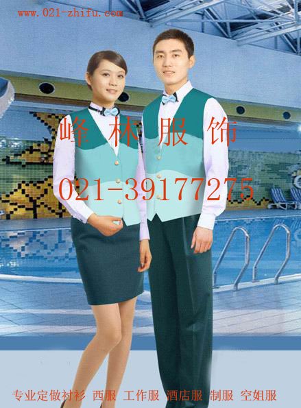 供应酒店服装 马甲三件套 服务员服 上海峰林订做