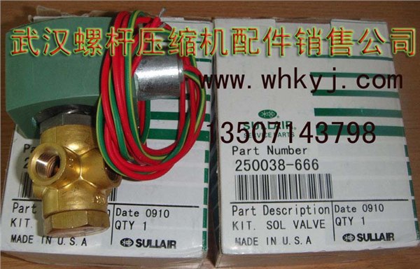 供应美国寿力空压机卸载电磁阀250038-666