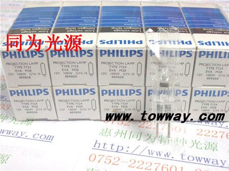 供应PHILIPS 7724 12V100W医用长寿灯泡	