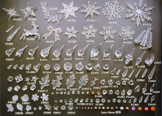 压克力吊饰，雪花吊饰，压克力珠等