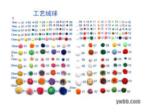 七彩片、镭射片、毛绒条、绒球等