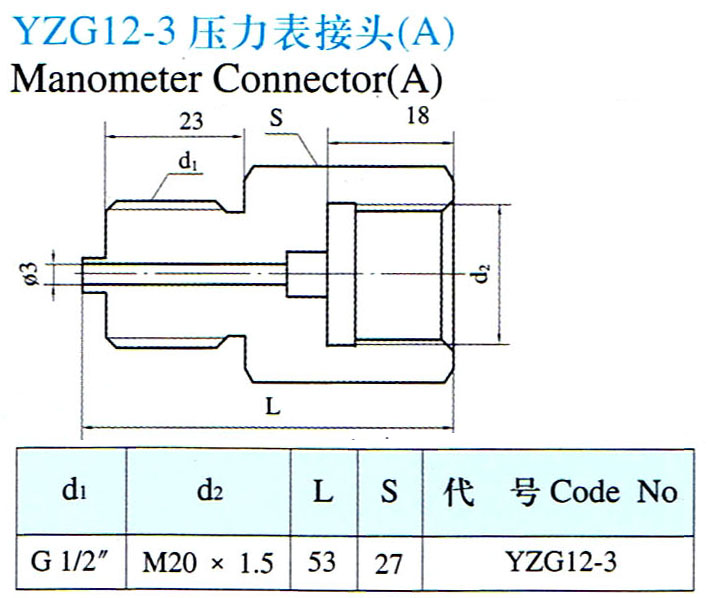 YZG12-3压力表接头（A）