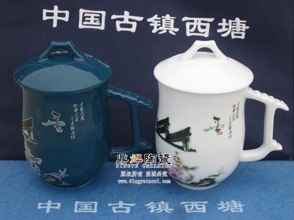 供应景德镇陶瓷茶杯 青花瓷礼品茶杯 骨质瓷纪念茶杯 旅游纪念礼品