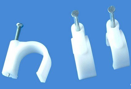 供应圆形钢钉线卡 塑料线卡 10mm 500个/包
