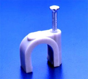 供应圆形钢钉线卡 塑料线卡 25mm 100个/包