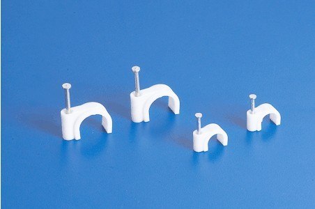 供应圆形钢钉线卡 塑料线卡 32mm 100个/包