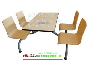 供应深圳快餐厅桌椅连体桌椅四人桌椅订做