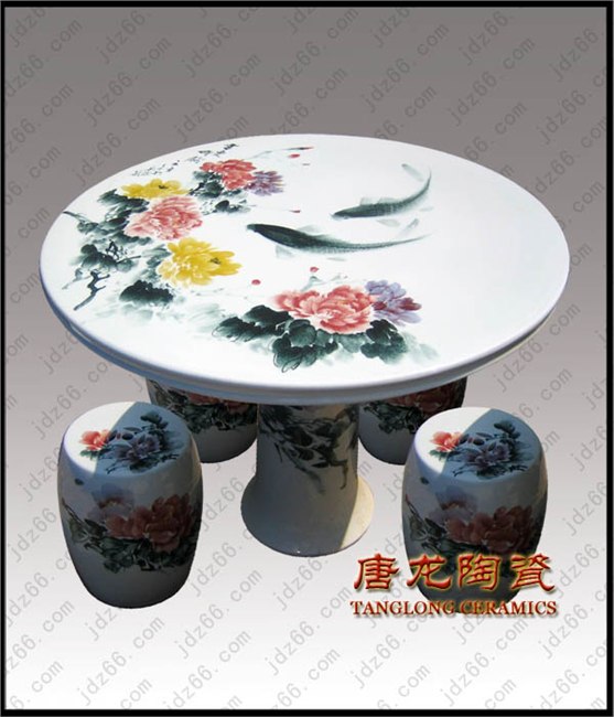供应陶瓷桌凳园林陶瓷装饰艺术品陶瓷工艺品景德镇陶瓷专业订做