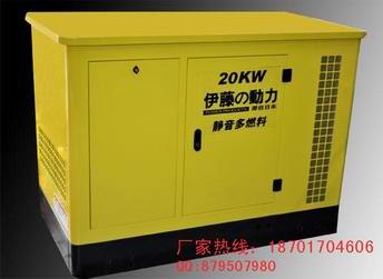 上海供应20KW汽油发电机/多燃料静音20千瓦发电机/天然气发电机