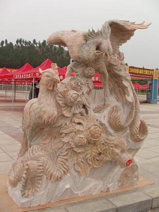 供应嘉祥石雕凤凰鹿鹤熊猫猫熊等瑞兽
