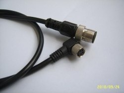 供应M8孔型弯头带电缆与M12针型双头组件
