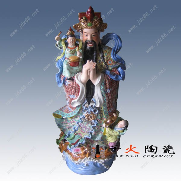 供应青花瓷关公雕塑瓷观音雕塑瓷景德镇雕塑瓷生产厂家