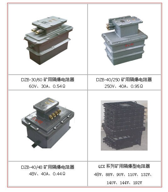 矿用隔爆型电阻器，DZB系列电阻器