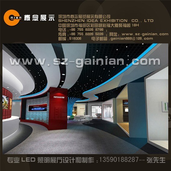 供应深圳照明展厅设计照明店面专柜展柜设计施工