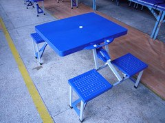 供应ABS塑料折叠桌椅、折叠野餐桌加厚型