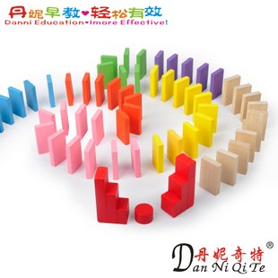 丹妮奇特 企鹅多米诺 儿童学前早教益智 木制动手玩具批发 