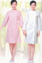 广州工作服厂家供应定做高档美容服/化妆品促销服