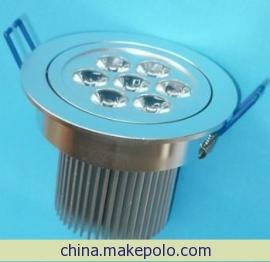 供应7WLED天花灯7W大功率LED筒灯