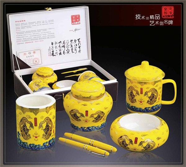 供应龙运中华含笔办公六件套（黄、红、黑）