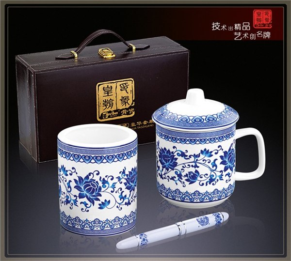供应立体青花含笔三件套