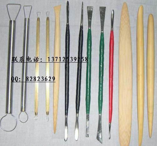 供应各种雕塑工具十三件套雕塑工具陶艺初学工具钾肥皂,烤箱压泥机转盘