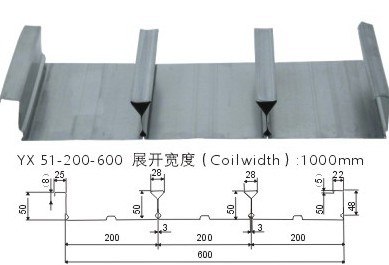 供应YX51-200-600全闭口楼承板，600楼承板报价