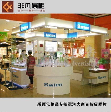 郑州化妆品展柜定做郑州最好的展柜制作公司河南化妆品展柜定做非凡展柜
