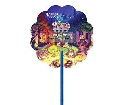 供应厂家直销广告扇制作 一字柄扇 筷子扇