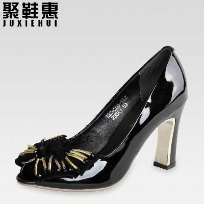 供应蝴蝶结时尚真皮女鞋 高奈利亚品牌女鞋