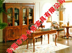 供应洛卡依 美式家具 实木四门书柜 工程别墅家具 别墅配套