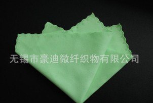供应绿色方形超细纤维手机lcd擦拭布