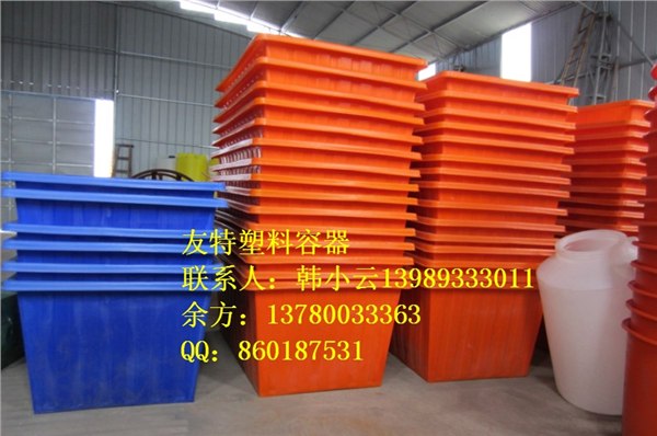 供应厂家直销，1100L滚塑方桶，印染厂专业桶，推车桶，K桶