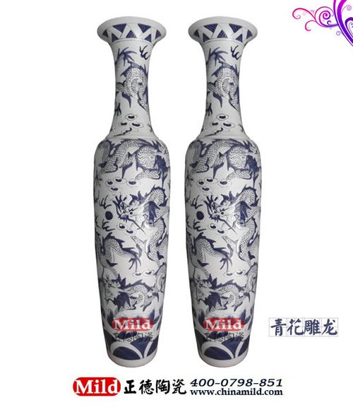 供应正德陶瓷大花瓶1青花瓷大花瓶定做