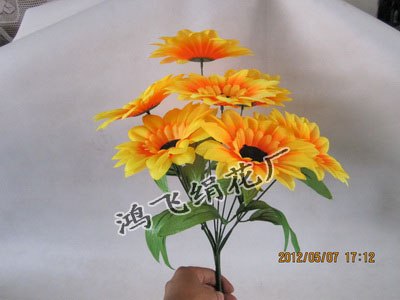 供应仿真九头向日葵把花,仿真太阳花把花,仿真花束,仿真花,绢花,仿真植物