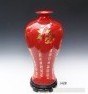 中国红陶瓷花瓶青花瓷瓶+陶瓷装饰品/摆件景德镇名人名作手绘陶瓷花瓶