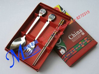 贴花脸谱勺筷叉三件套 商务促销礼品会议礼品