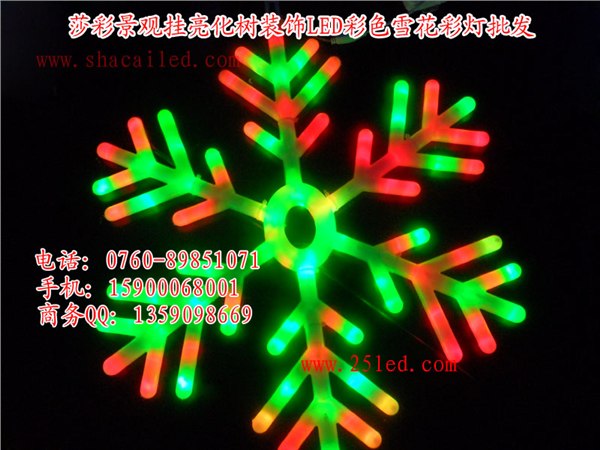 供应大号雪花 60CM彩色雪花 亮化彩灯 景观装饰雪花