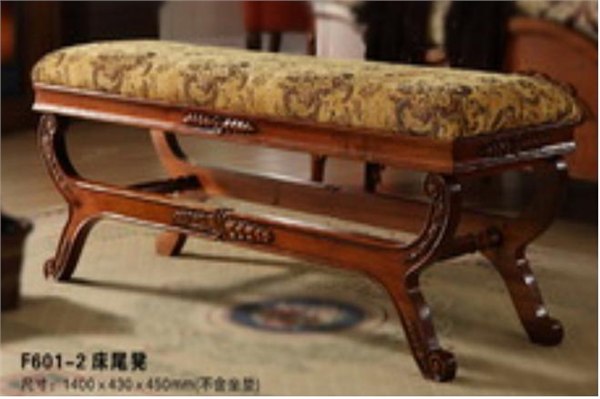 供应床边凳 床尾凳 卧室凳 美式家具批发 成套家具 拭发品牌家具 欧式家具