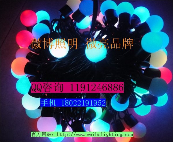 大量供应七彩闪动防水公园工程亮化点缀景观球泡灯串