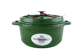 供应taoseng珐琅铸铁锅   橄榄绿