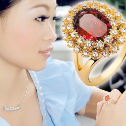 供应饰品进货网直销2012年流行饰品椭圆花朵奥利水晶戒指