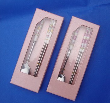供应厂家批发定制|陶瓷柄餐具|玫瑰花陶瓷柄餐具|韩国陶瓷柄餐具|可印广告