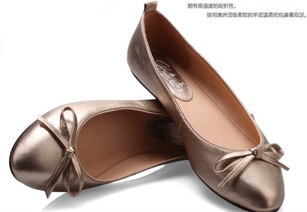 供应真皮女鞋代理欧逦蝴蝶结新品单鞋