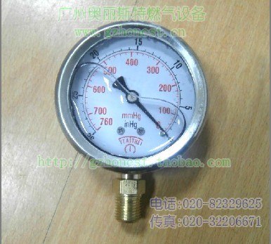 供应YEA/THEI直立式真空压力表负760mmHG油压表